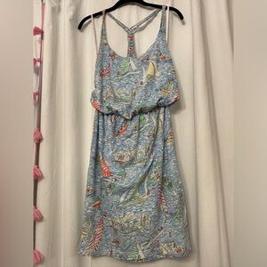 EUC Lilly Pulitzer Lockwood Dress Get Nauti Sailboats